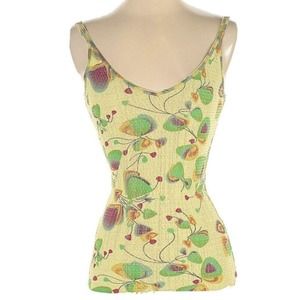 Zac Posen Sleeveless Blouse Pastel Yellow Easter Tank Top Waffle Knit Sz Small